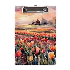 Tulips Field Tree A5 Acrylic Clipboard by Anend