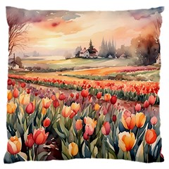 Tulips Field Tree 18  Baby Flannel Cushion Case (two Sides) by Anend