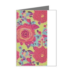 Mid Century Retro Floral 1970s 1960s Pattern 82 Mini Greeting Card by violetheavensky