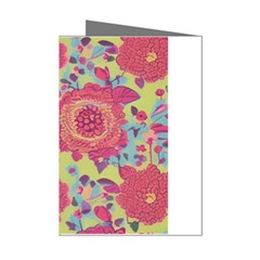 Mid Century Retro Floral 1970s 1960s Pattern 82 Mini Greeting Cards (pkg Of 8) by violetheavensky