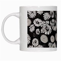 Mid Century Retro Floral 1970s 1960s Pattern 86 White Mug by violetheavensky