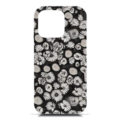 Mid Century Retro Floral 1970s 1960s Pattern 86 Iphone 16 Pro Black Uv Print Pc Hardshell Case by violetheavensky