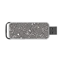 Mid Century Retro Floral 1970s 1960s Pattern 85 Portable Usb Flash (one Side) by violetheavensky