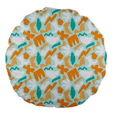Design Pattern Seamless Tropical Large 18  Premium Flano Round Cushions