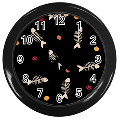Pattern Design Seamless Fishbone Wall Clock (black) by Tsamara