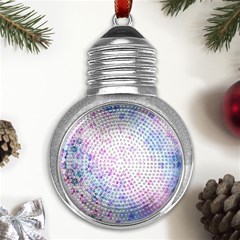 Digital Art Artwork Abstract Pink Purple Metal Light Bulb Shape Ornament by Dutashop