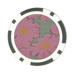 Mid Century Retro Floral 1970s 1960s Pattern 80 Poker Chip Card Guard by violetheavensky