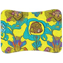 Mid Century Retro Floral 1970s 1960s Pattern 60 Velour Seat Head Rest Cushion by violetheavensky
