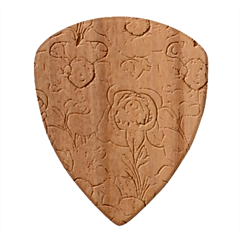 Mid Century Retro Floral 1970s 1960s Pattern 60 Wood Guitar Pick (set Of 10) by violetheavensky