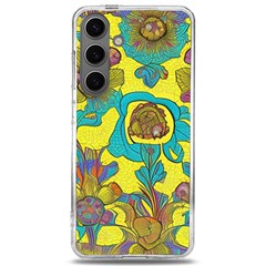 Mid Century Retro Floral 1970s 1960s Pattern 60 Samsung Galaxy S24 6 2 Inch Tpu Uv Case by violetheavensky