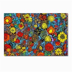 Mid Century Retro Floral 1970s 1960s Pattern 56 Postcards 5  X 7  (pkg Of 10) by violetheavensky
