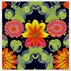 Mid Century Retro Floral 1970s 1960s Pattern 54 Canvas 12  X 12  by violetheavensky