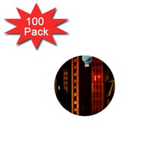 Sci-fi Futuristic Science Fiction City Neon Scene Artistic Technology Machine Fantasy Gothic Town Bu 1  Mini Buttons (100 Pack)  by Posterlux