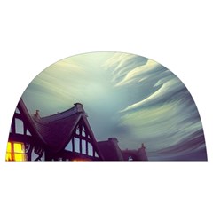 Village Moon Cloudy Historical Tudor Architecture Houses Town Night Windows City Anti Scalding Pot Cap by Posterlux