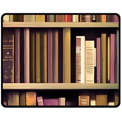Books Bookshelves Office Fantasy Background Artwork Book Cover Apothecary Book Nook Literature Libra 60  X 50  Two Sides Fleece Blanket (medium) by Posterlux