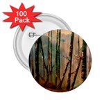 Woodland Woods Forest Trees Nature Outdoors Mist Moon Background Artwork Book 2.25  Buttons (100 pack)  Front
