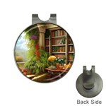 Room Interior Library Books Bookshelves Reading Literature Study Fiction Old Manor Book Nook Reading Hat Clips with Golf Markers Front