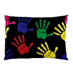 Handprints Hand Print Colourful Pillow Case (two Sides) by Anend