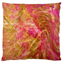 Acid Green Blend Large Premium Plush Fleece Cushion Case (two Sides) by kaleidomarblingart